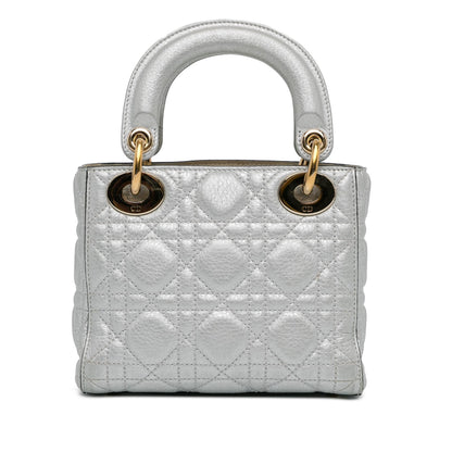 Dior Mini Metallic Calfskin Cannage Supple Lady Dior (SHG-SgmKqY)