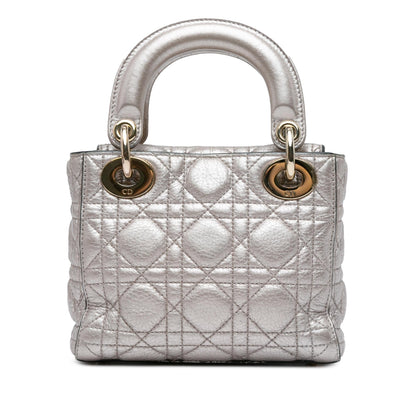 Dior Mini Metallic Calfskin Cannage Supple Lady Dior (SHG-shUv66)