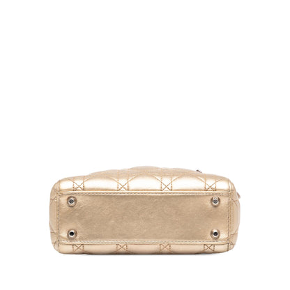 Dior Mini Metallic Lambskin Cannage Lady Dior