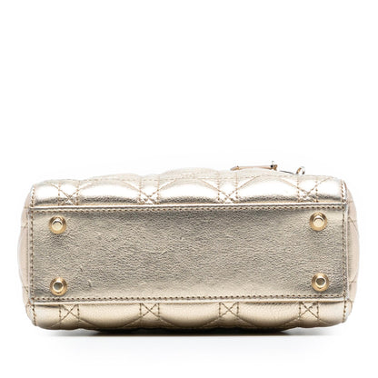 Dior Mini Metallic Lambskin Cannage Lady Dior