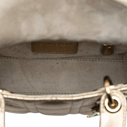 Dior Mini Metallic Lambskin Cannage Lady Dior