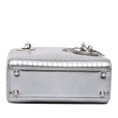 Dior Mini Metallic Patent Microcannage Lady Dior