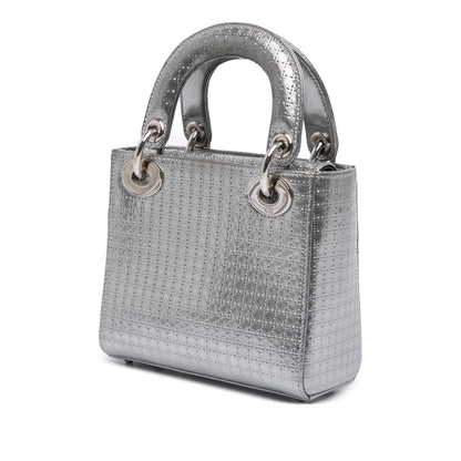 Dior Mini Metallic Patent Microcannage Lady Dior