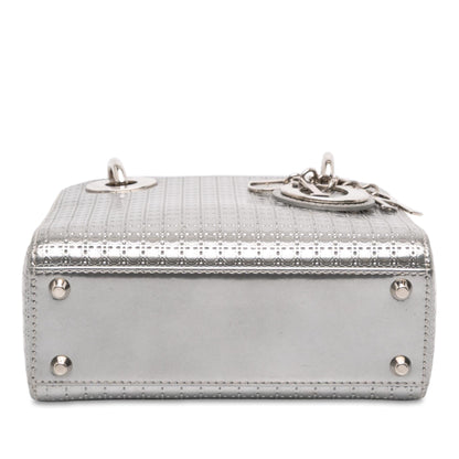 Dior Mini Metallic Patent Microcannage Lady Dior