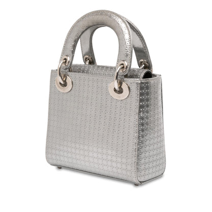 Dior Mini Metallic Patent Microcannage Lady Dior