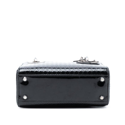 Dior Mini Metallic Patent Microcannage Lady Dior