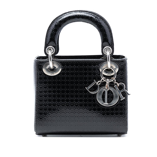 Dior Mini Metallic Patent Microcannage Lady Dior