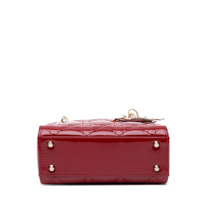 Dior Mini Patent Cannage Lady Dior (SHG-LSA7kd)