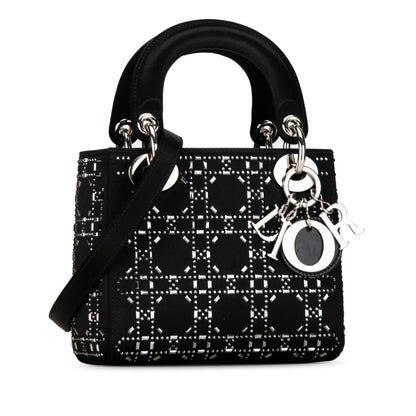 Dior Mini Satin Cannage Crystal Embellished Lady Dior (SHG-W5Fy2M)