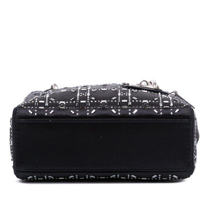 Dior Mini Satin Cannage Strass Crystal Embellished Lady Dior