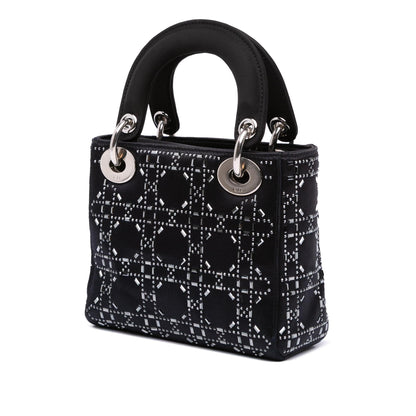 Dior Mini Satin Cannage Strass Crystal Embellished Lady Dior