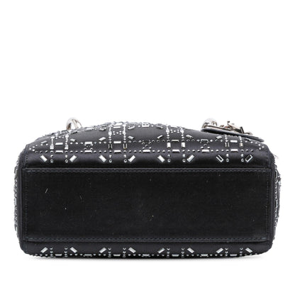 Dior Mini Satin Cannage Strass Crystal Embellished Lady Dior