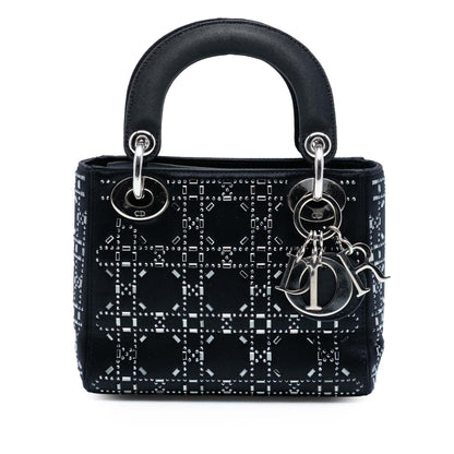 Dior Mini Satin Cannage Strass Crystal Embellished Lady Dior