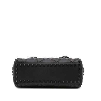 Dior Mini Ultra Matte Calfskin Cannage Studded Flower Lady Dior