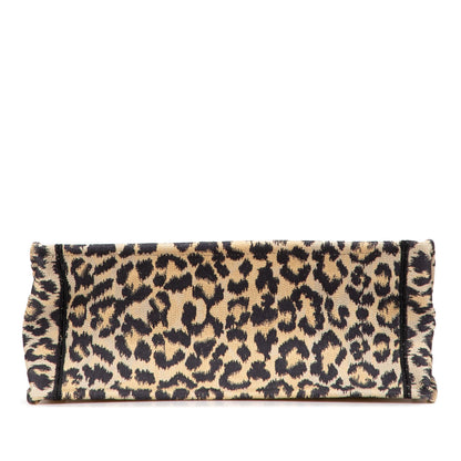 Dior Mizza Medium Embroidered Canvas Leopard Book Tote