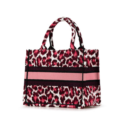 Dior Mizza Small Embroidered Canvas Leopard Book Tote