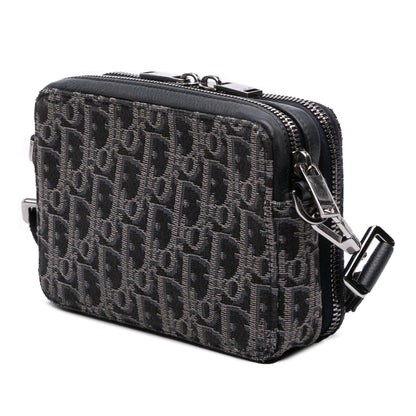 Dior Oblique Canvas Zipped Pouch with Strap