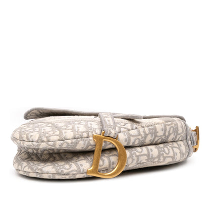 Dior Oblique Embroidered Canvas Saddle Bag