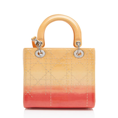 Dior Patent Leather Ombre Lady Dior Medium Tote