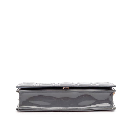 Dior Patent Cannage Lady Dior Wallet On Chain