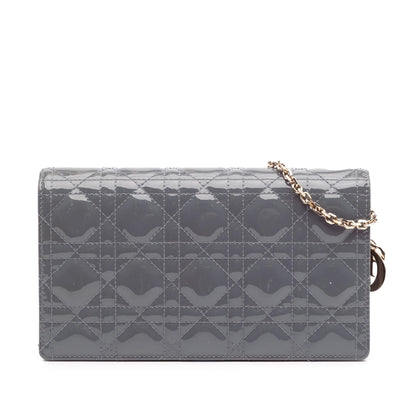 Dior Patent Cannage Lady Dior Wallet On Chain