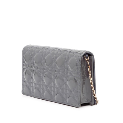 Dior Patent Cannage Lady Dior Wallet On Chain
