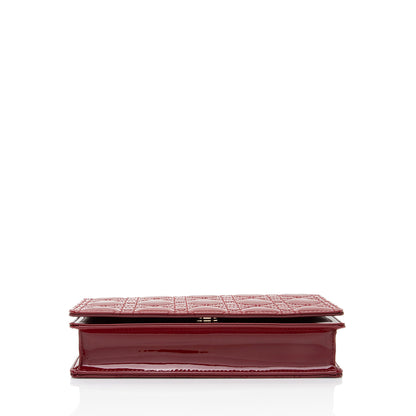 Dior Patent Leather Cannage Lady Dior Wallet on Chain (SHF-w2ghq7)