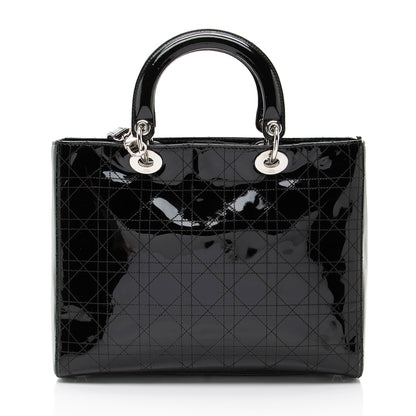 Dior Patent Leather Lady Dior Large Tote