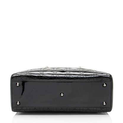 Dior Patent Leather Lady Dior Large Tote