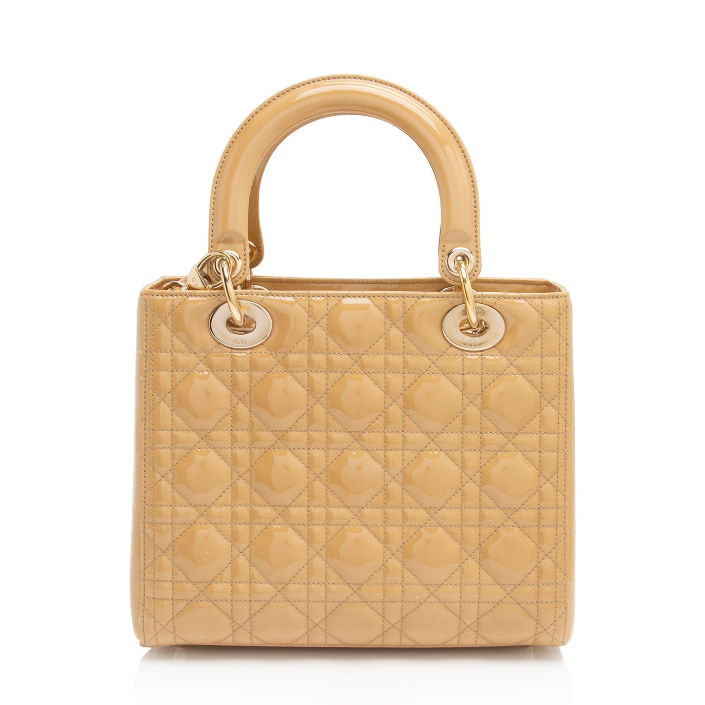 Dior Patent Leather Lady Dior Medium Tote (SHF-8qfooJ)