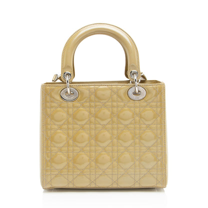 Dior Patent Leather Lady Dior Medium Tote