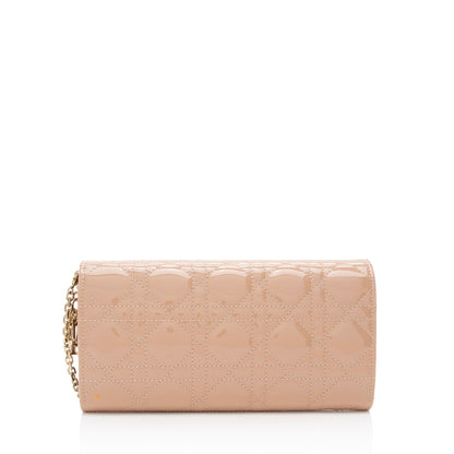 Dior Patent Leather Lady Dior Wallet on Chain