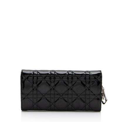 Dior Patent Leather Lady Dior Wallet on Chain