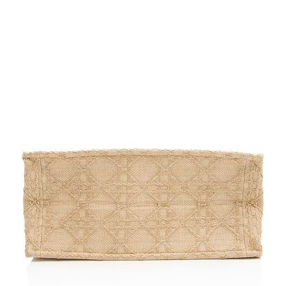 Dior Raffia Cannage Medium Book Tote (SHF-vp73d7)