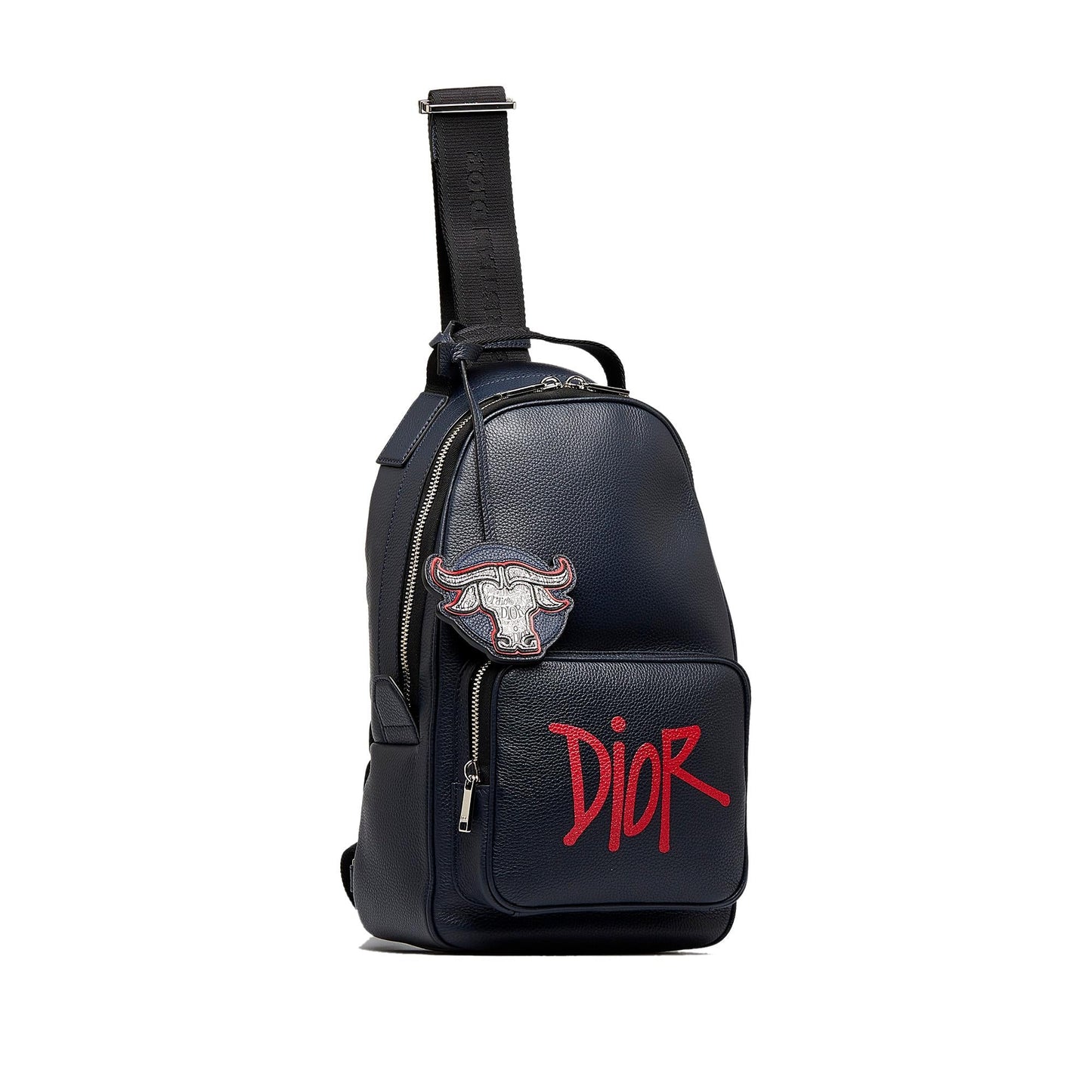 Dior Shawn Stussy Grained Calfskin Year of the Ox Sling Bag