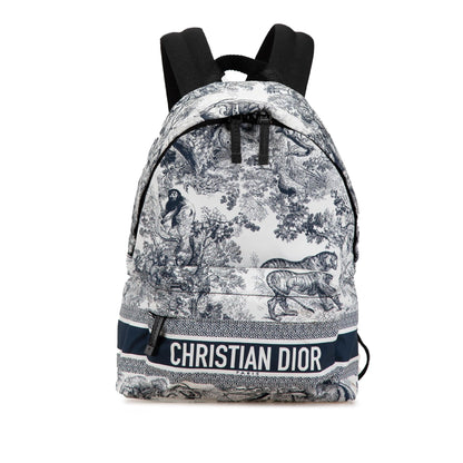 Dior Small Nylon Technical Fabric Toile De Jouy Diortravel Backpack (SHG-L7BDVg)