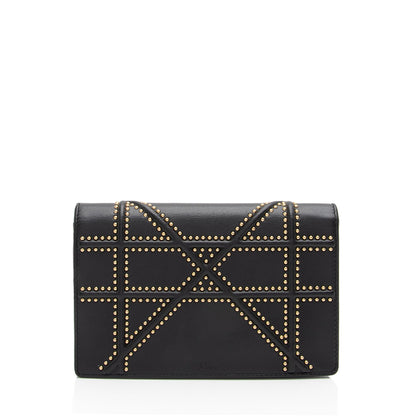 Dior Calfskin Studded Diorama Wallet on Chain Bag