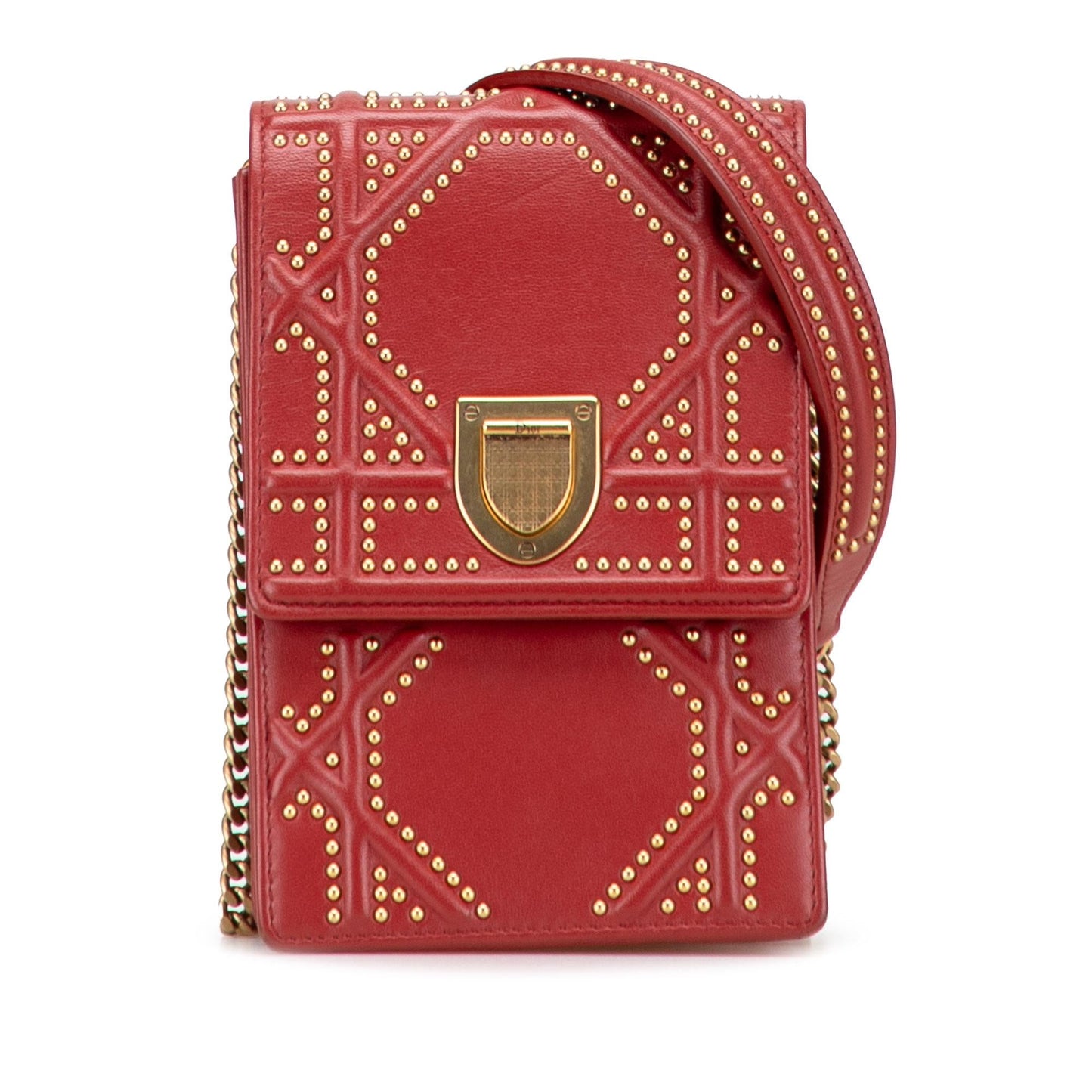 Dior Studded Lambskin Vertical Diorama Crossbody