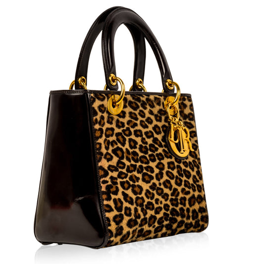 Christian Dior Lady Dior Medium - Leopard Fur
