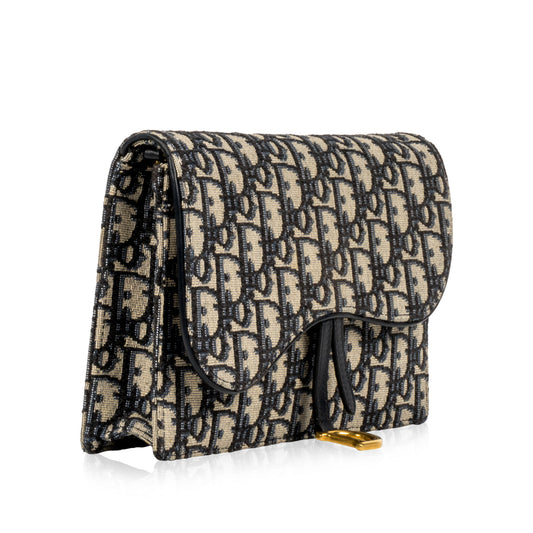 Christian Dior Oblique Saddle Clutch