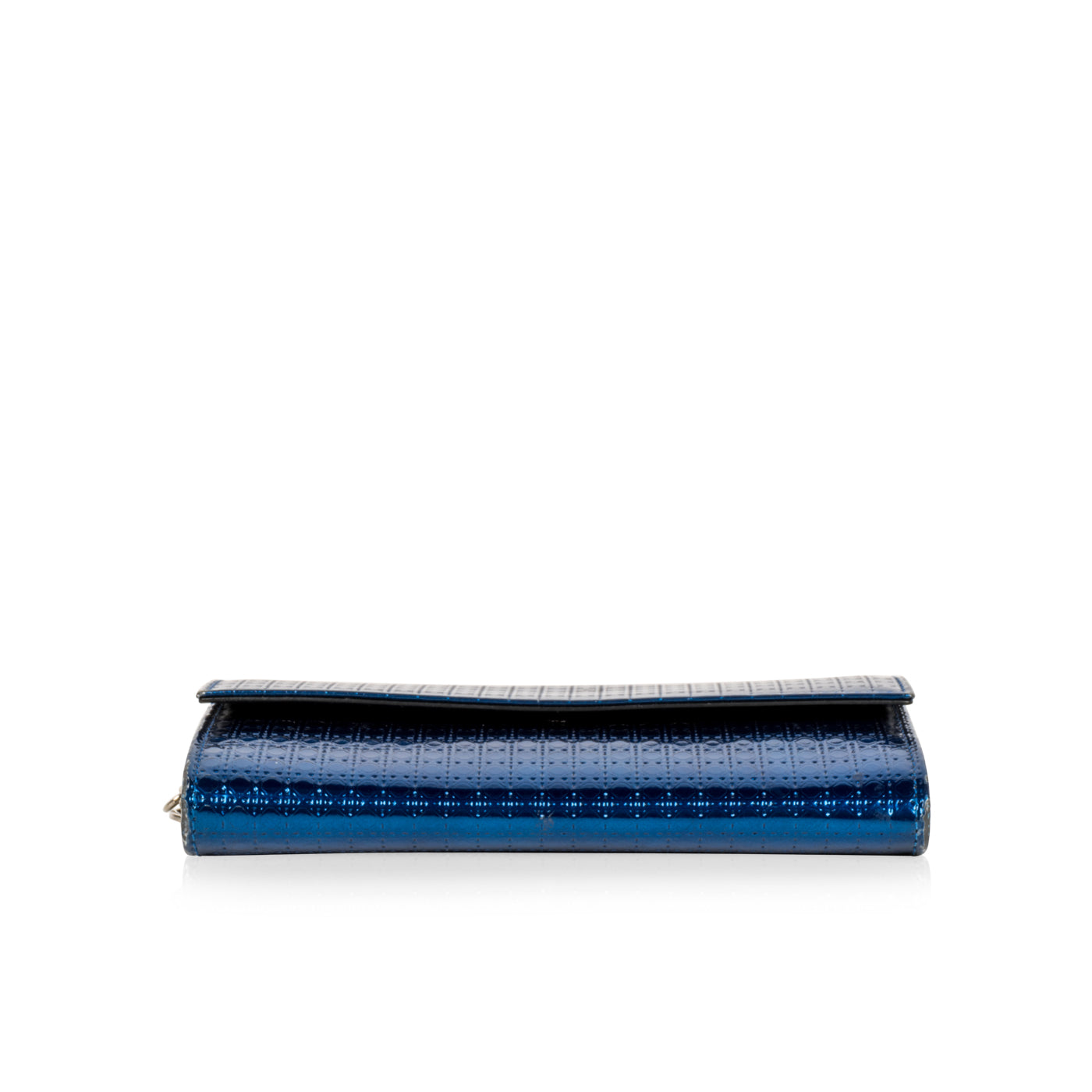 Christian Dior Cannage Metallic Wallet Blue