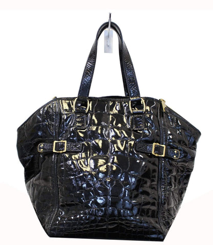 YVES SAINT LAURENT Black Patent Leather Downtown Medium Tote Bag - Last Call