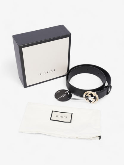 Gucci Interlocking G Belt Black / Gold Leather 70cm / 28"