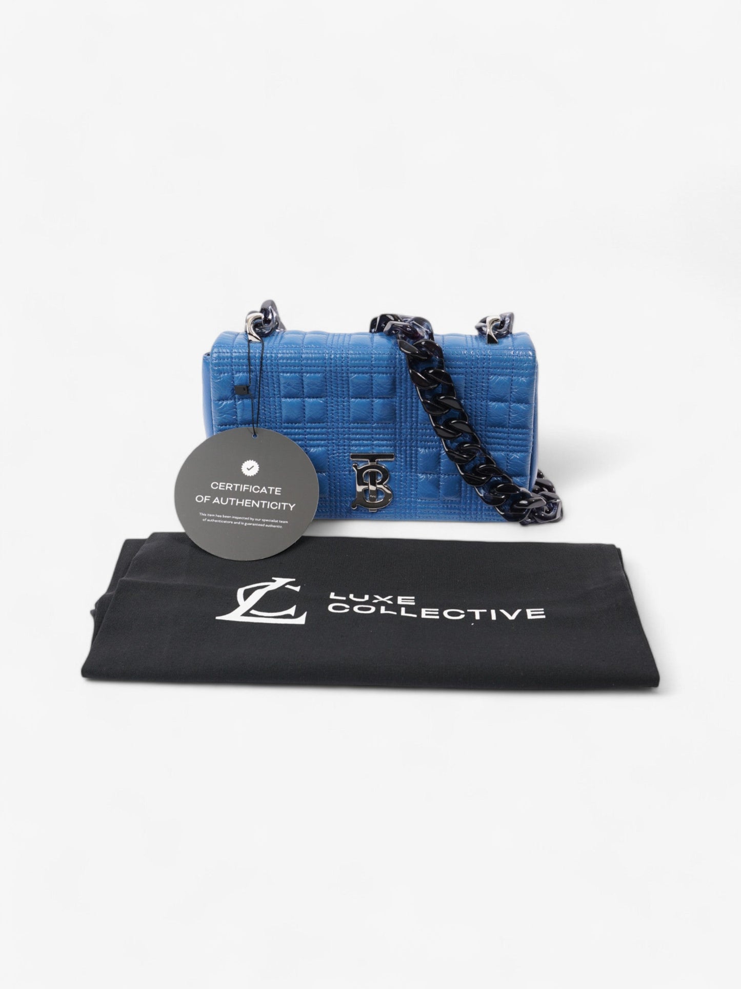 Burberry Lola Blue Lambskin Leather Small