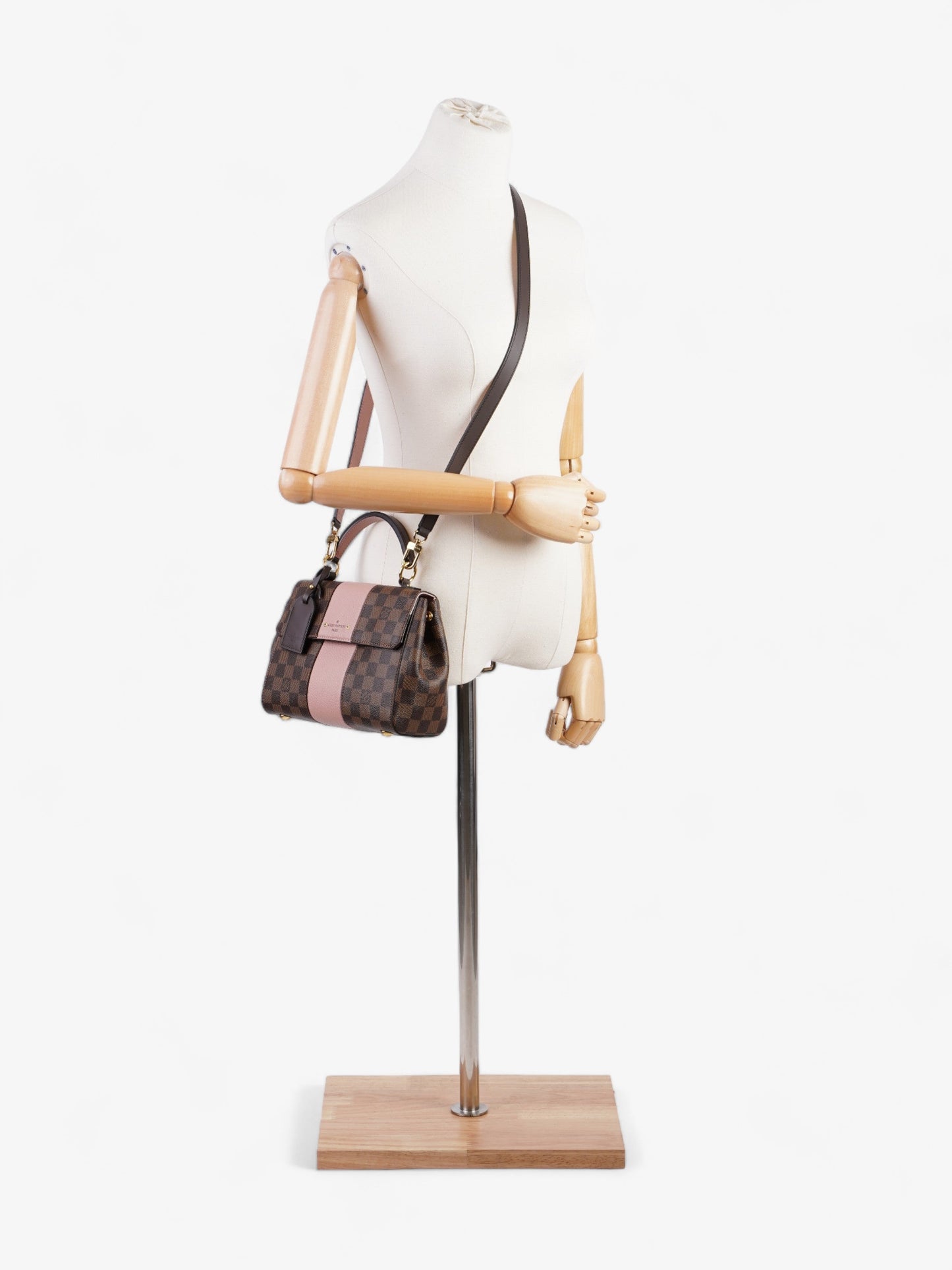 Louis Vuitton Bond Street Handbag Damier Ebene / Rose Ballerine Coated Canvas BB