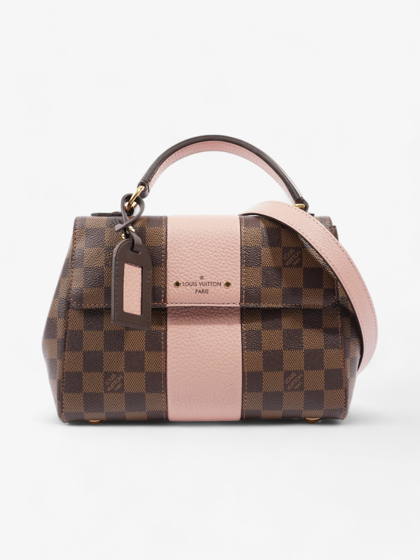 Louis Vuitton Bond Street Handbag Damier Ebene / Rose Ballerine Coated Canvas BB