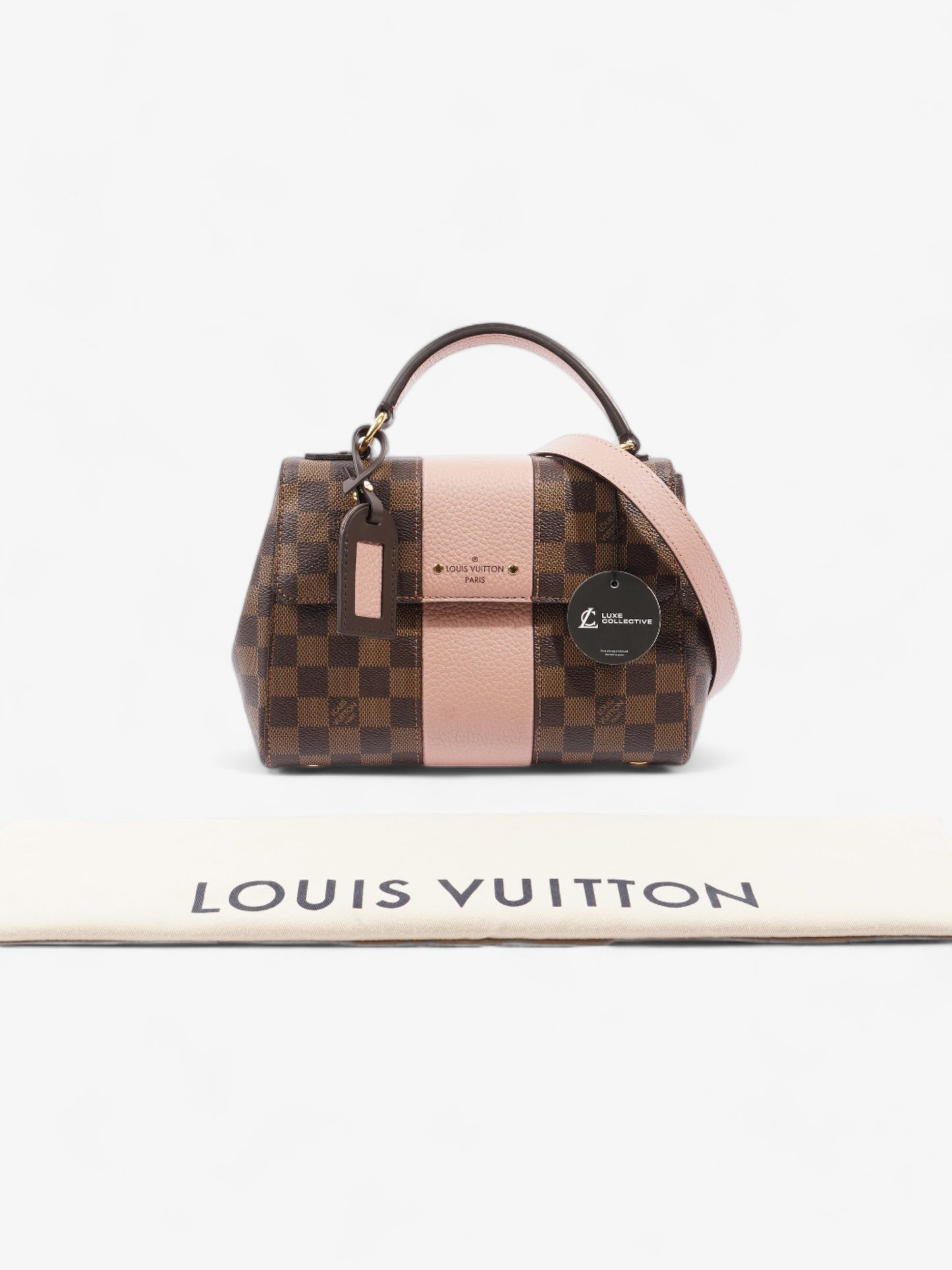 Louis Vuitton Bond Street Handbag Damier Ebene / Rose Ballerine Coated Canvas BB