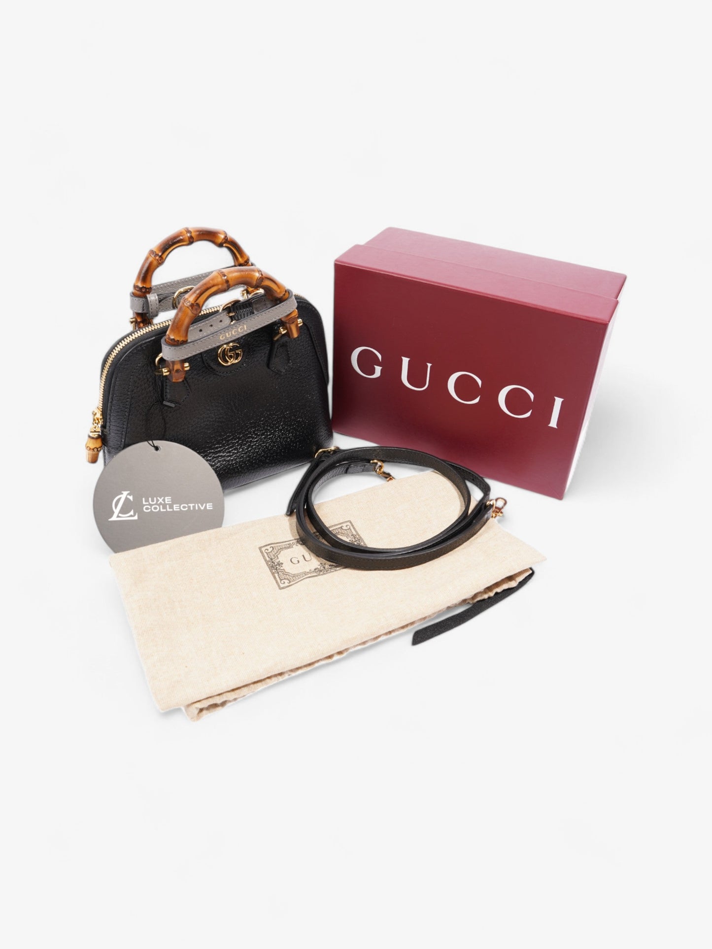 Gucci Diana Bamboo Black / Brown Leather Mini