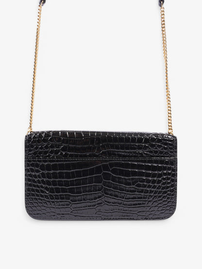 Saint Laurent Cassandre Black Embossed Leather