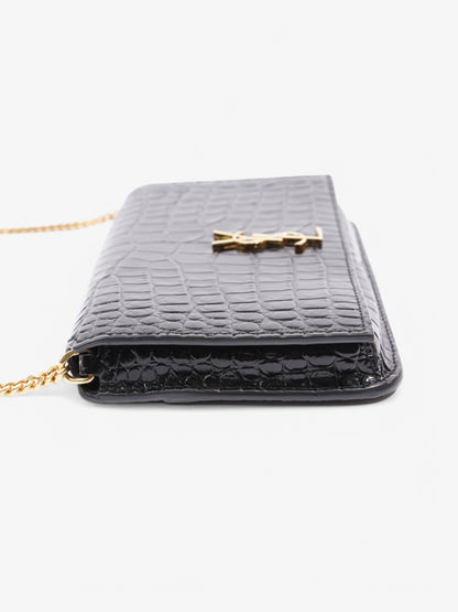 Saint Laurent Cassandre Black Embossed Leather